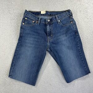 Levis Shorts Mens 30 Blue Denim Jean Jorts 511 Slim Cut Off Frayed‎ Raw Hem NEW
